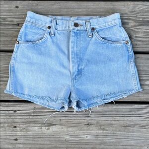Wrangler Light Blue Denim Cutoff Shorts